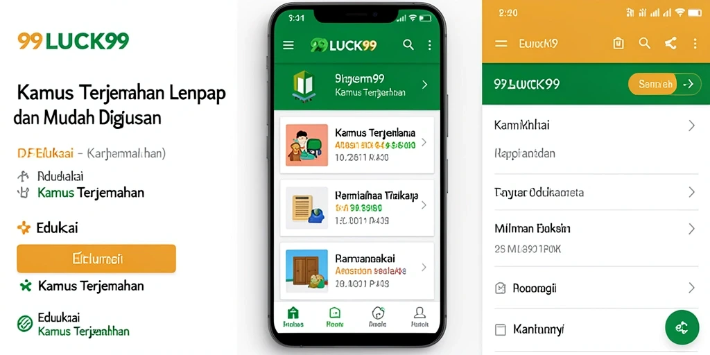 Antarmuka aplikasi 99LUCK99 yang intuitif dan user-friendly.