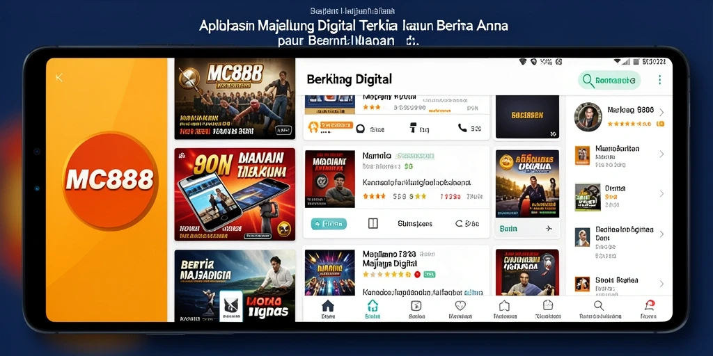 Antarmuka aplikasi Majalah Digital MC888 yang menarik dan informatif.