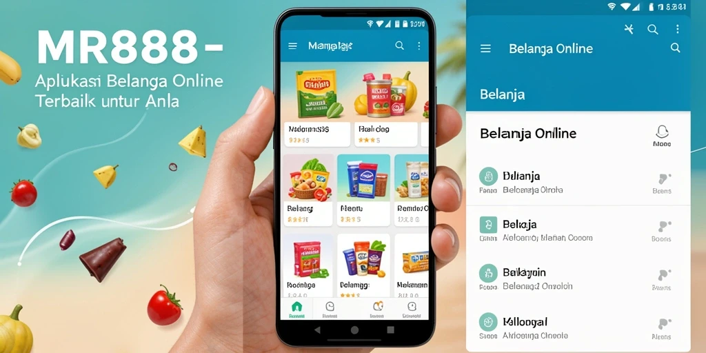 Tampilan antarmuka aplikasi MR888 yang user-friendly untuk belanja online.