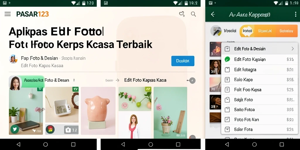 Antarmuka PASAR123 yang menarik untuk mengedit foto Kertas Kaca.