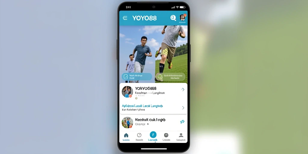 Tampilan antarmuka pengguna aplikasi Lacak Langkah YOYO88.