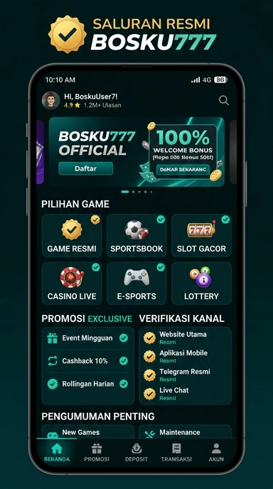 Tampilan kanal resmi bosku777